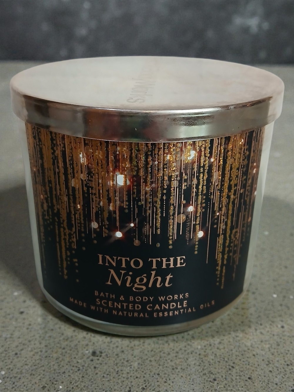 Bath & Body Works Into The Night Candle - Black & Gold Accent